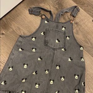 Mickey Mouse dark Grey washed denim overall dress